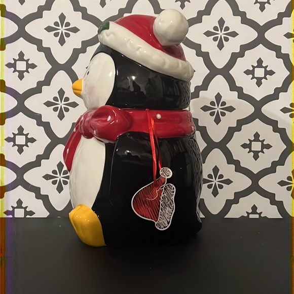 Christmas Penguin Cookie Jar - Picture 2 of 7